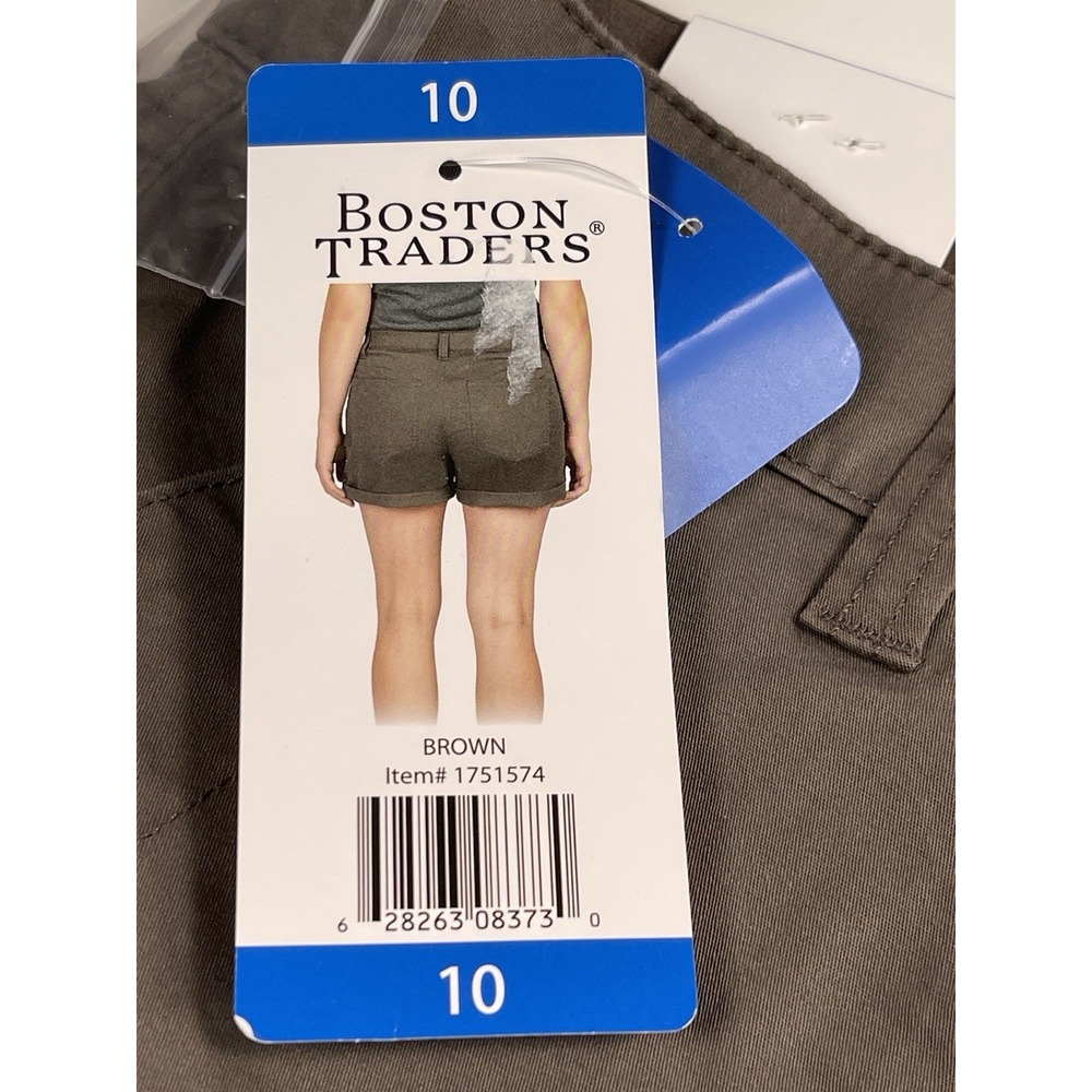 Boston Traders Women's Short Brown 10 - New - Picture 2 of 3